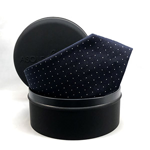 Cravatta POIS-3 BLU E BIANCO <BR/> 100% SETA